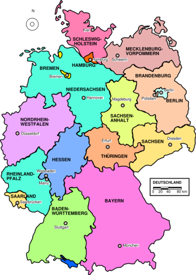 Niemiec essen mapa Kody pocztowe